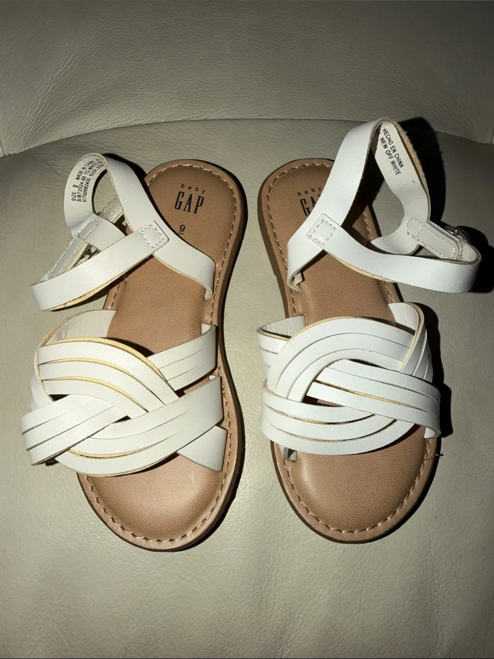 GAP White Braided Strappy Kids Sandals